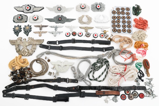 WWI - WWII GERMAN EAGLES INSIGNIA & HEADGEAR PARTS