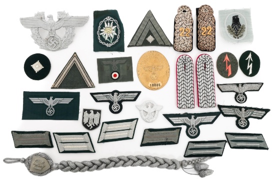 WWII GERMAN MIL & POLICE PATCHES, RANKS & INSIGNIA