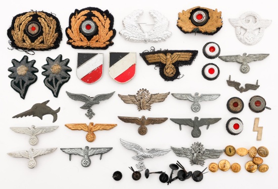WWII GERMAN WEHRMACHT HEADGEAR INSIGNIA & PARTS