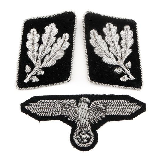 WWII GERMAN SS EAGLE & GRUPPENFUHRER COLLAR TABS