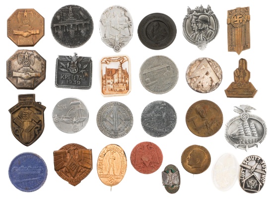 WWII GERMAN LABOR & ORGIZATIONAL TINNIES & BADGES