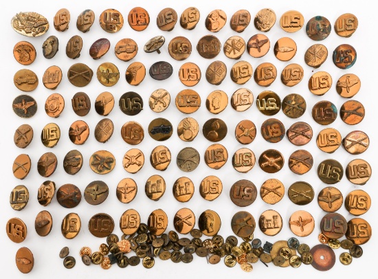 WWII US ARMY ENLISTED COLLAR DISCS