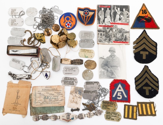WWII US ARMED FORCES SMALL DOG TAG GROUPINGS
