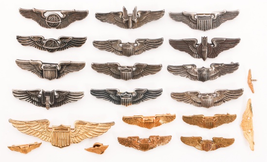 WWII USAAF 2" & 3" QUALIFICATION WINGS