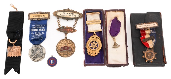 SPAN-AM WAR - WWI US VETERAN & MASONIC MEDALS