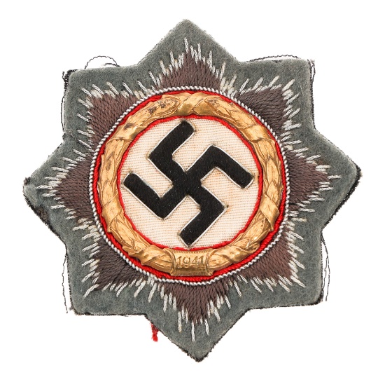 WWII GERMAN CROSS IN GOLD CLOTH BULLION EMBROIDERY