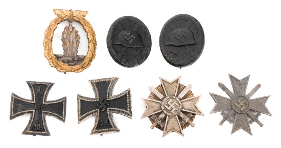 WWI - WWII GERMAN 1st CLASS IRON CROSSES & MEDALS