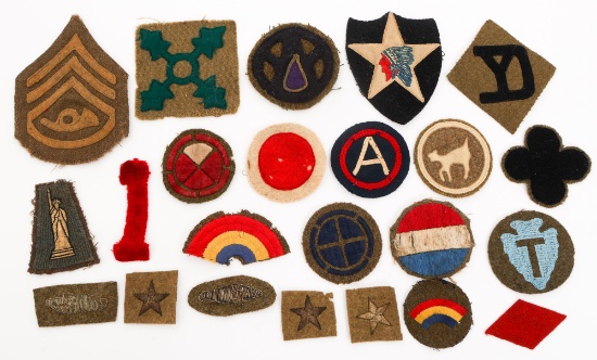 WWI US AEF DIVISION, TANK CORPS & RANK PATCHES