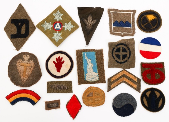 WWI US AEF DIVISION, TANK CORPS & RANK PATCHES