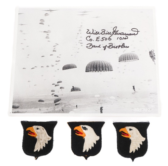 WWII 101st ABN PATCHES & BILL GUARNERE SIGNATURE