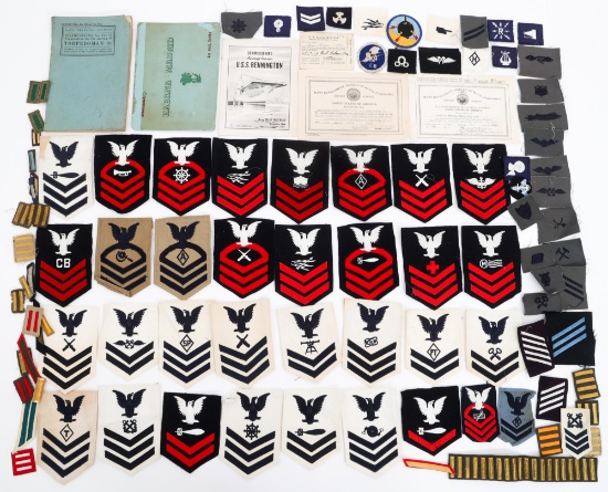 WWII US NAVY RATING & RANK PATCHES & BOOKLETS