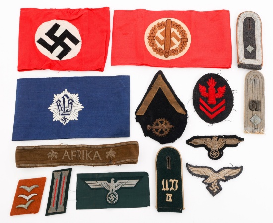 WWII GERMAN DAK CUFF TITLE & CLOTH INSIGNIA