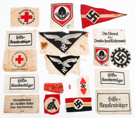 WWII GERMAN PARTY ARMBANDS, PATCHES & INSIGNIA