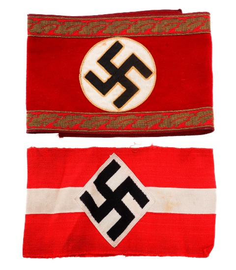WWII GERMAN NSDAP ADMINSTRATIVE & HJ ARMBANDS