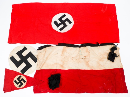 WWI - WWII GERMAN FLAGS, PENNANTS & CLOTH EMBLEM