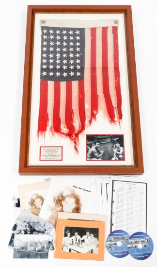 WWII USN PATROL BOAT FLOWN FLAG & CREWMAN GROUP