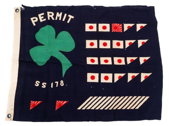POST WWII US NAVY USS PERMIT REUNION BATTLE FLAG
