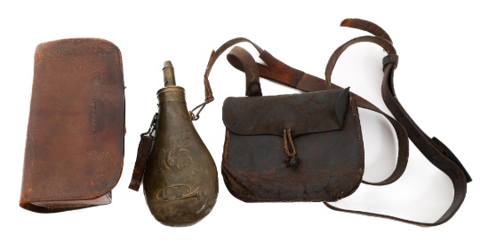 1833 US ARMY POWDER FLASK & CARTRIDGE POUCH