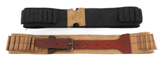 INDIAN WARS NYNG M1887 & CIVILIAN CARTRIDGE BELTS