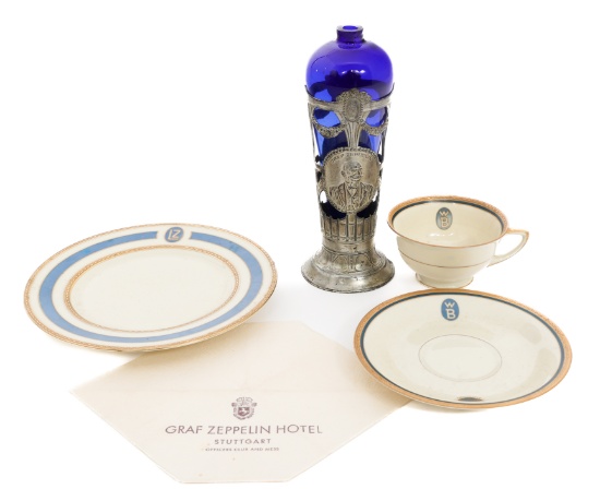 WWI - WWII GERMAN ZEPPELIN SERVEWARE & NAPKIN