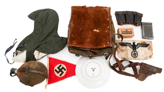 WWII GERMAN FIELD GEAR & FLAG