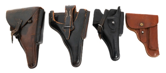 WWII GERMAN LUGER, WALTHER & CZ LEATHER HOLSTERS
