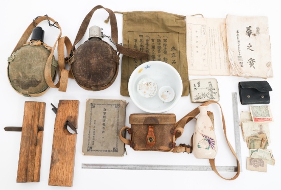 WWII IMPERIAL JAPANESE NAVY CANTEENS & FIELD GEAR