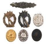 WWII GERMAN COMBAT CLASP, MEDALS & WOUND BADGES