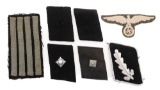 WWII GERMAN SS SLEEVE EAGLE, COLLAR TABS & RANKS