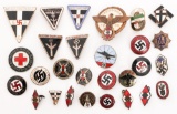 WWII GERMAN NSLB, RED CROSS & HJ BADGES & PINS