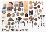 WWII GERMAN NSKOV, DRL, DAF & HJ TINNIES & BADGES