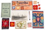 WWII US ARMY 45th I.D. & SWASTIKA INSIGNIA & ITEMS