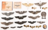 WWII USAAF PILOT, AIR CREW WING BADGES & INSIGNIA