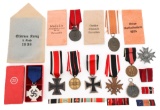 WWII GERMAN IRON CROSS, 25 YEAR SERVICE & MEDALS