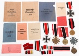 WWII GERMAN IRON, WAR MERIT CROSS & MEDALS