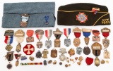 1930's - COLD WAR US VETERAN MEDALS VFW CAPS