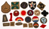 WWI US AEF DIVISION, TANK CORPS & RANK PATCHES