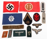 WWII GERMAN DAK CUFF TITLE & CLOTH INSIGNIA