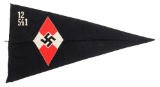 WWII GERMAN HITLER YOUTH 12/541 UNIT PENNANT FLAG
