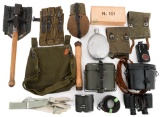 WWII GERMAN SHOVELS, M31 CANTEENS & FIELD GEAR