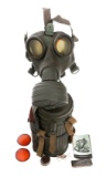 WWII GERMAN M38 GAS MASK WITH CANISTER & PONCHO