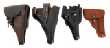 WWII GERMAN LUGER, WALTHER & CZ LEATHER HOLSTERS
