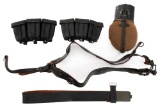 WWII GERMAN AMMO POUCHES, BELT, & FIELD GEAR