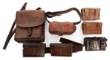 WWII JAPANESE ARMY AMMO POUCHES & MAP CASE