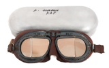 WWII BRITISH RAF MK VIII FLIGHT GOGGLES WITH CASE
