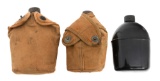 WWII USMC BLACK ENAMEL CANTEENS & COVERS