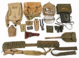 WWII US ARMY BINOCULARS & FIELD GEAR