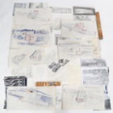 POST-WWII ALBERT SPEER SIGNED LETTER & SKETCHES