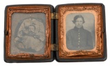 CIVIL WAR SOLDIER & FAMILY DAGUERREOTYPE PHOTOS
