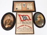 19th C. - WWI US ARMY PORTRAITS, CERTS & POSTER